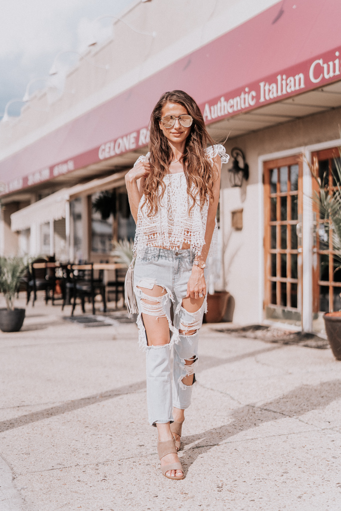 Summer, outfit, ideas, button down, distressed